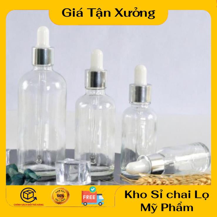 Lọ Chiết Serum ❤ TRÙM SỈ ❤ Lọ đựng tinh dầu 5ml,10ml Dày bóp giọt Khoen Bạc , lọ chiết serum , phụ kiện du lịch