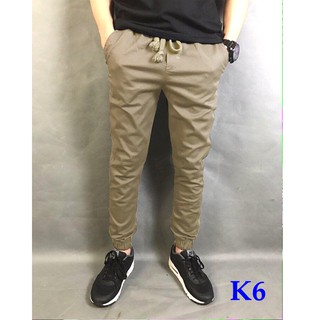  Quần jogger nam khóa zip vải kaki co giãn 