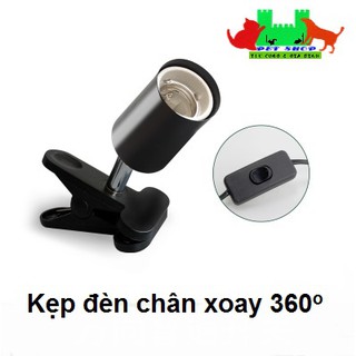 Kẹp đèn chân xoay 360 độ cho bò sát