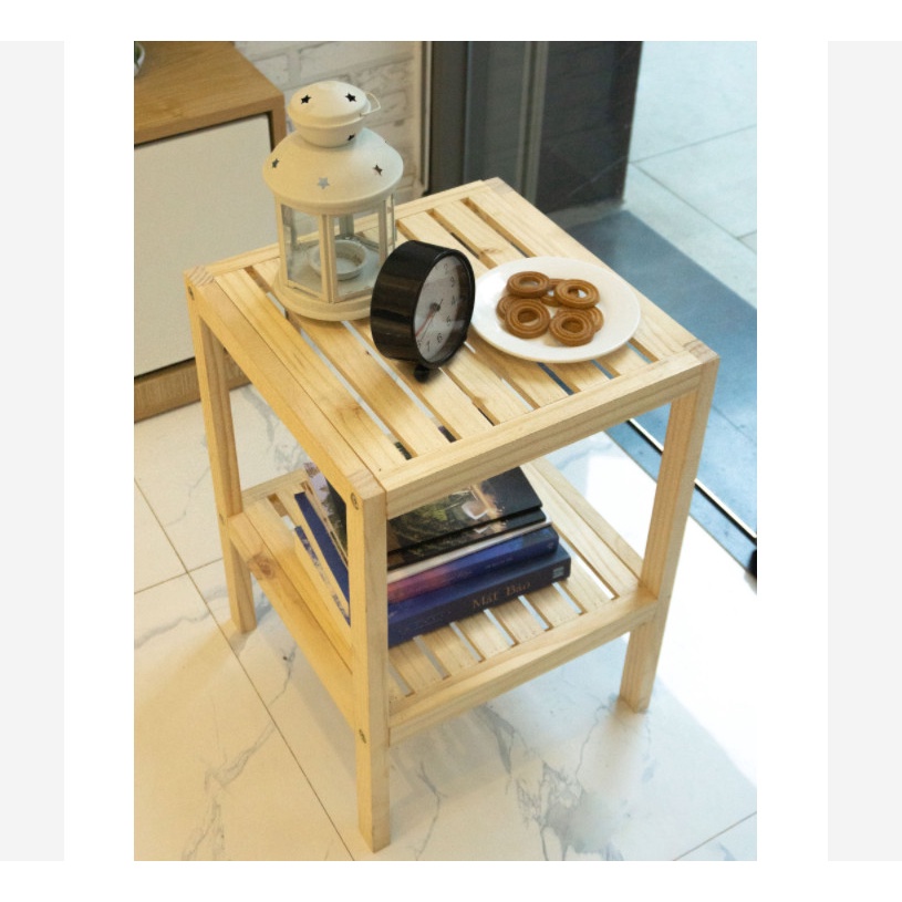Kệ Gỗ 2 Tầng Mẫu Đẹp Kích Thước 35x35x50cm - Gỗ Đẹp Tự Nhiên.