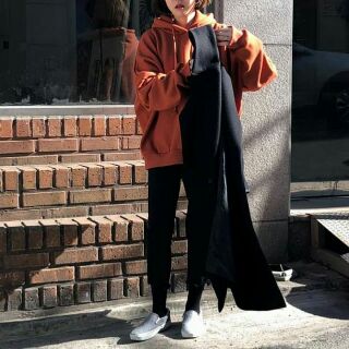 Áo hoodie nỉ bông cam đất
