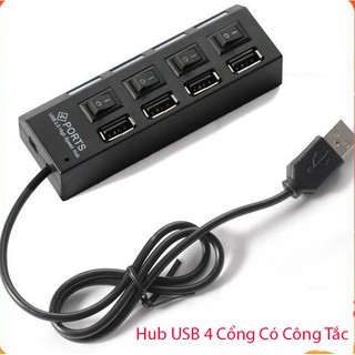 Hub usb 4 cổng có công tắc tắt . mở 2.0
