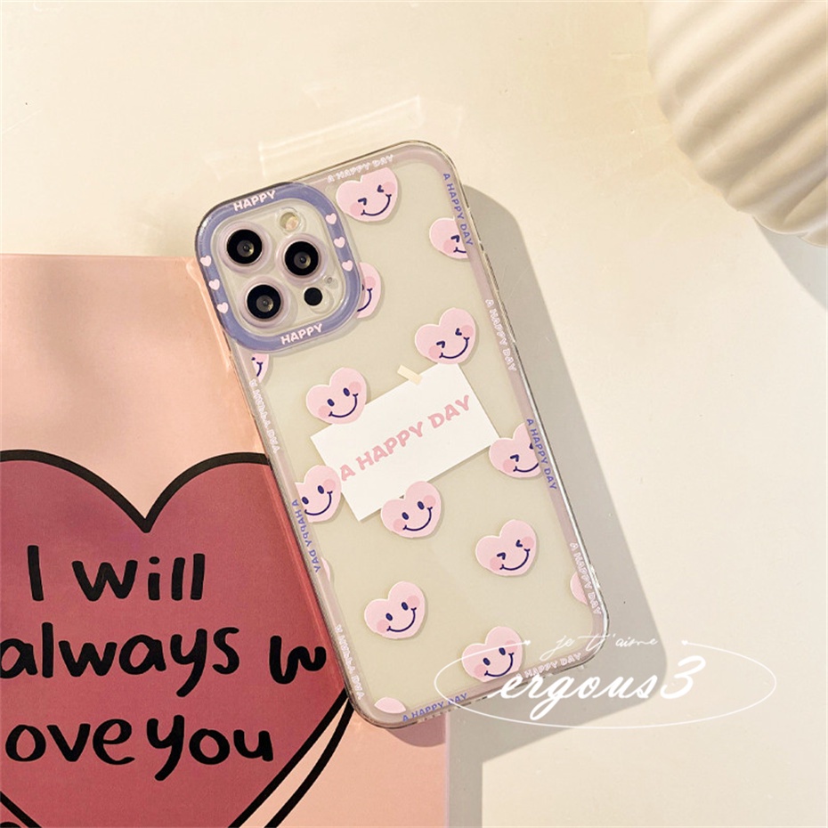 Ốp Điện Thoại Mềm Họa Tiết Trái Tim Hoạt Hình Cho iPhone 14 13 12 11 Pro Max SE2020 X XR Xs Max 7 8 6 6s Plus