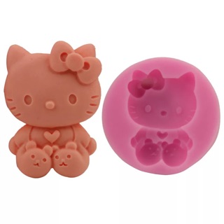 Khuôn rau câu 4D silicone Mèo kitty Mã SG1105