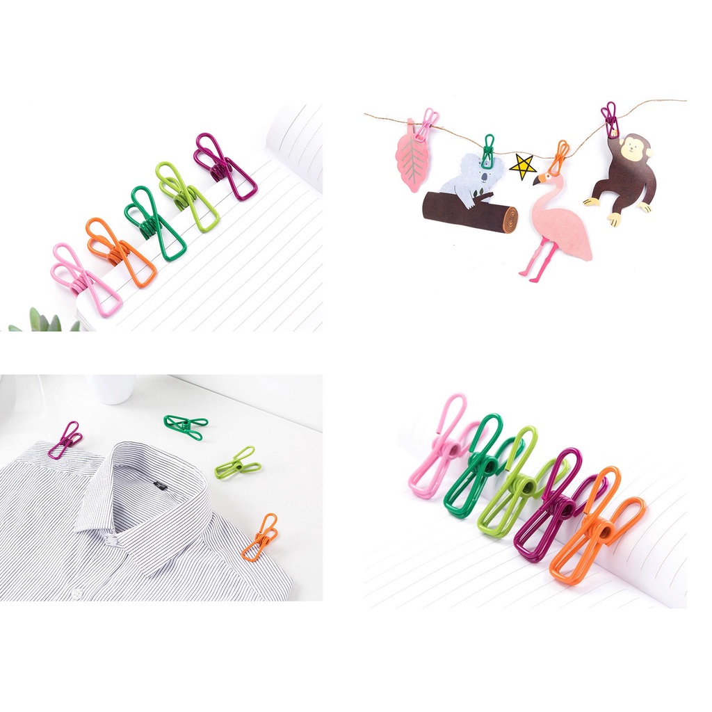 Set 10 Kẹp Giữ Quần Áo, Tất, Sách Vở Nhiều Màu Đa Chức Năng, Tiện Lợi.