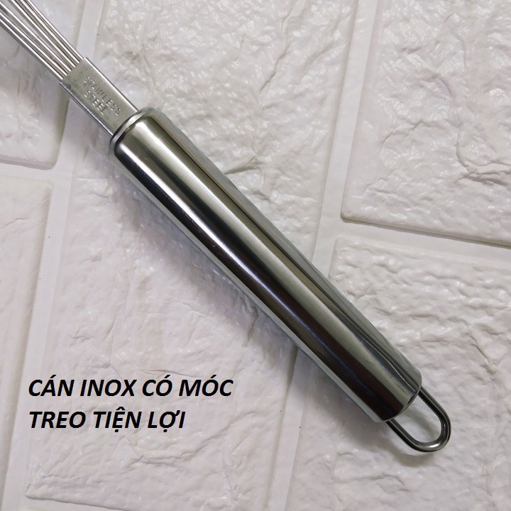 Dụng cụ đánh trứng, khuấy bột cầm tay, inox 304 dài 30cm