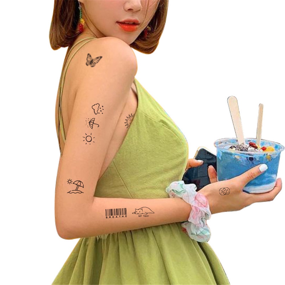 1 Tấm Hình Xăm Dán Tạm Thời Chống Nước Hình Hoạt Hình Dễ Thương Cho Nữ Trong 15 Ngày