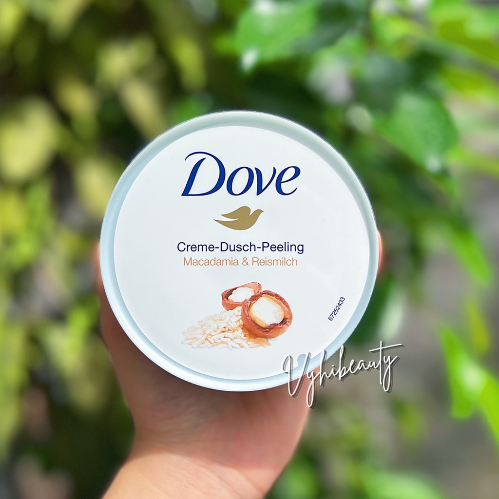 Tẩy da chết Dove Macca và sữa gạo Đức 225ml