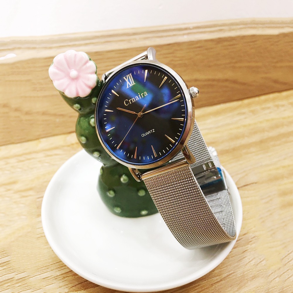 Đồng hồ nam CRNAIRA chính hãng, dây thép nhuyễn, mặt ánh xanh cực đep, mỏng chỉ 7mm, kiểu dáng hiện đại