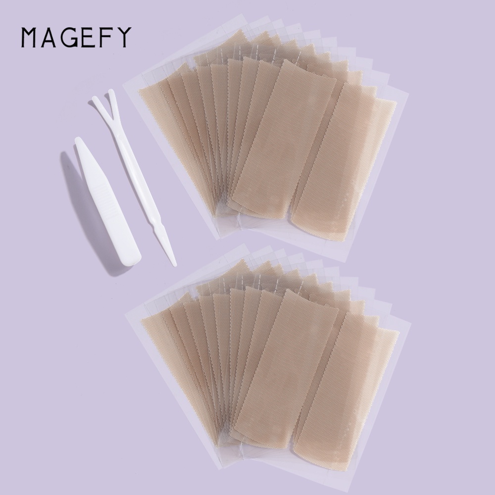 Set 20 miếng dán kích hai mí dạng lưới MAGEFY kèm nhíp trang điểm tiện dụng