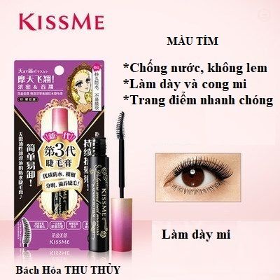 Mascara kiss me hàng auth chống nước, dày mi, dài mi & tạo mi cong không lem BHTT02