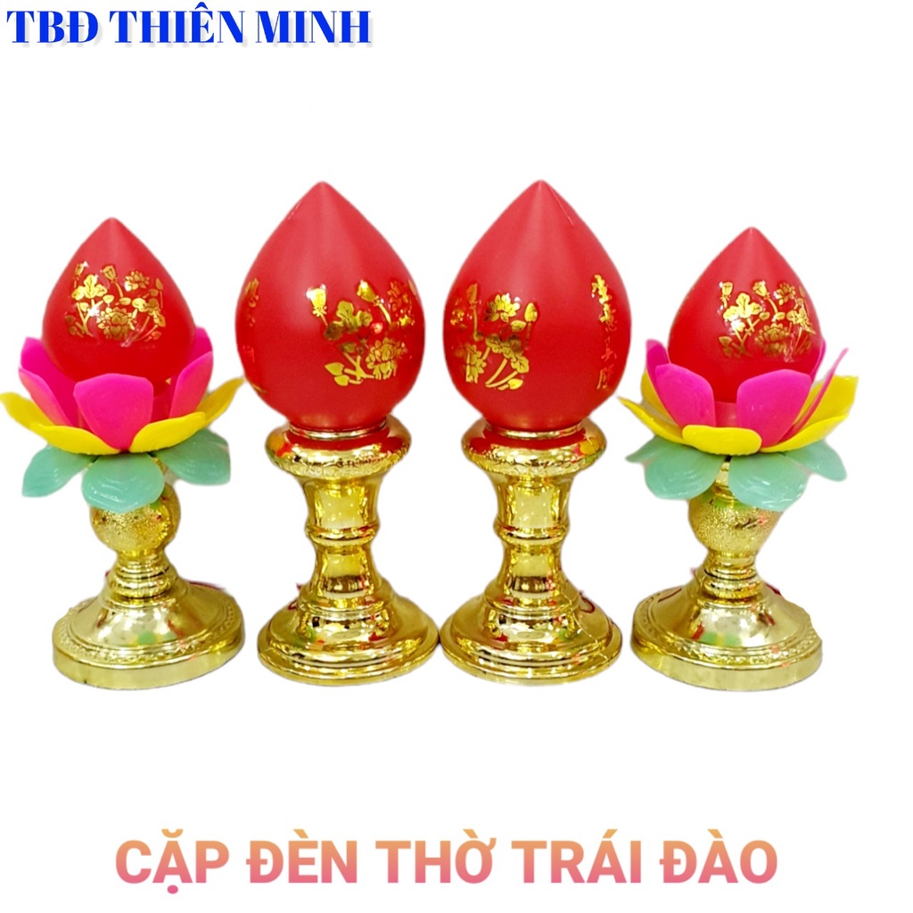 CẶP ĐÈN THỜ 2 TRÁI ĐÀO