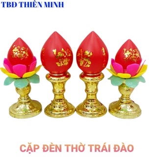 CẶP ĐÈN THỜ 2 TRÁI ĐÀO PQ
