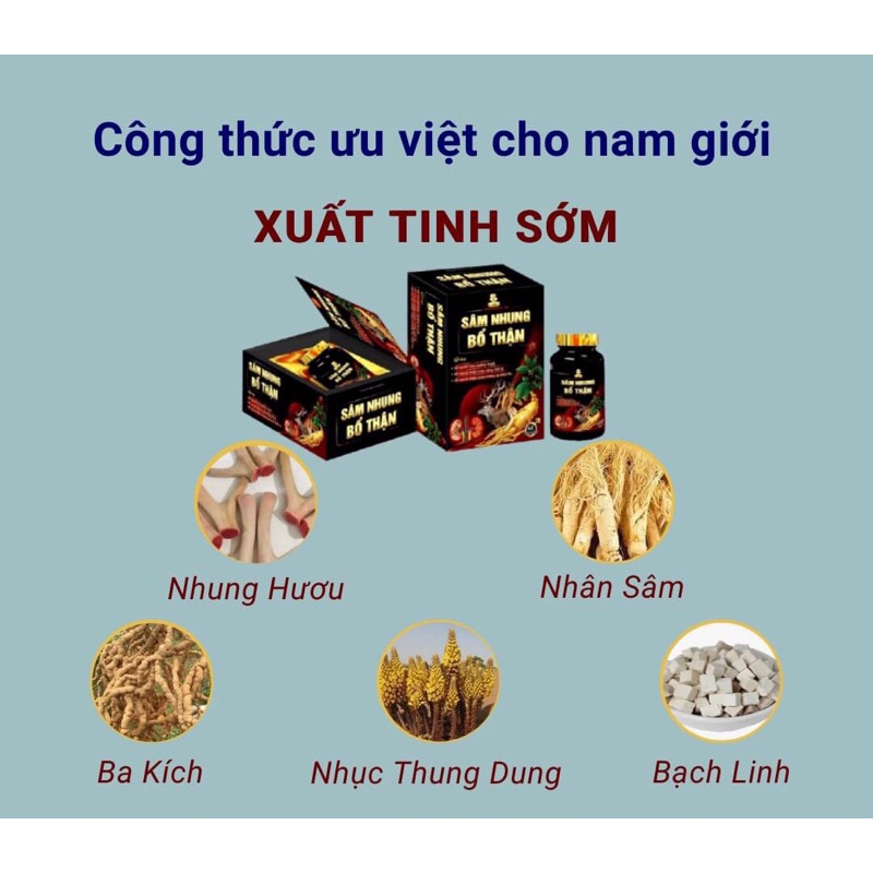 Viên uống Sâm Nhung Bổ Thận Hộp/60 viên- Dùng được cho cả nam và nữ