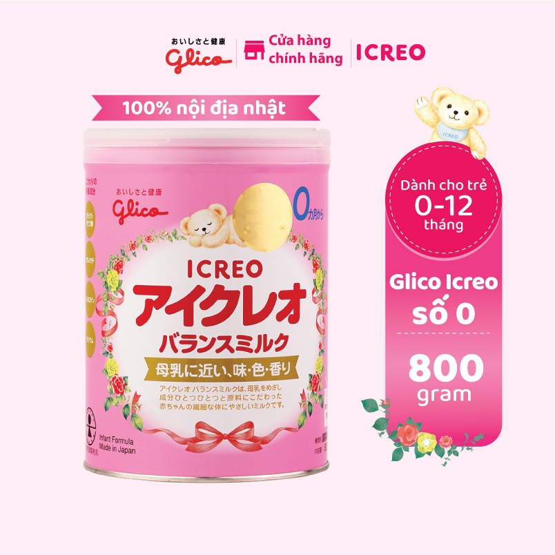 Sữa Glico Icreo Balance Milk (Icreo Số 0) - Hộp 800g [SHOP MẸ BI]