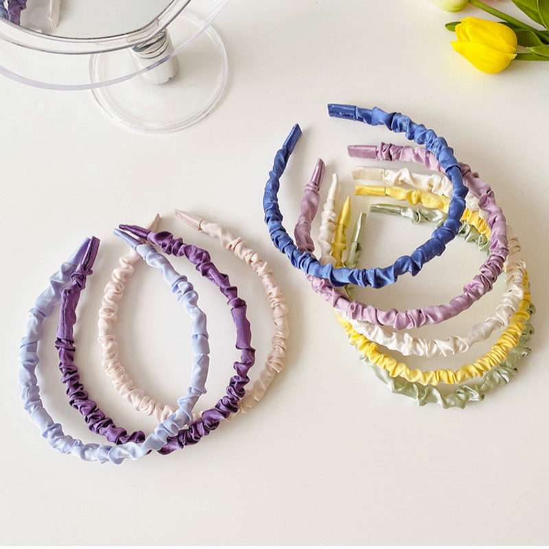 Băng đô cài tóc bằng lụa satin thời trang xinh xắn cho nữ