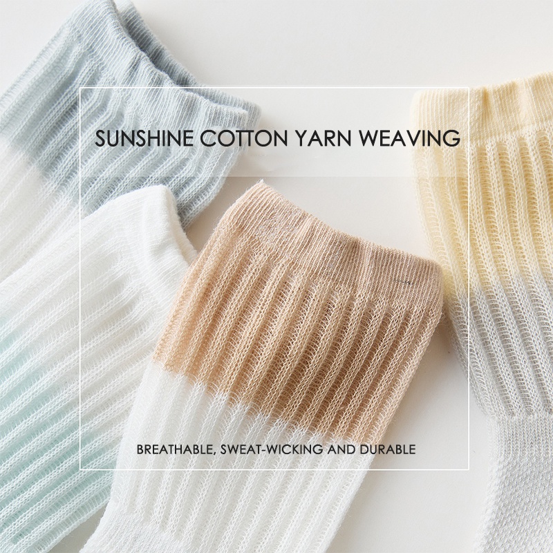 Tất cotton Dài Chống Muỗi Phối Ren Thời Trang Xuân Hè Mới Cho Bé Sơ Sinh