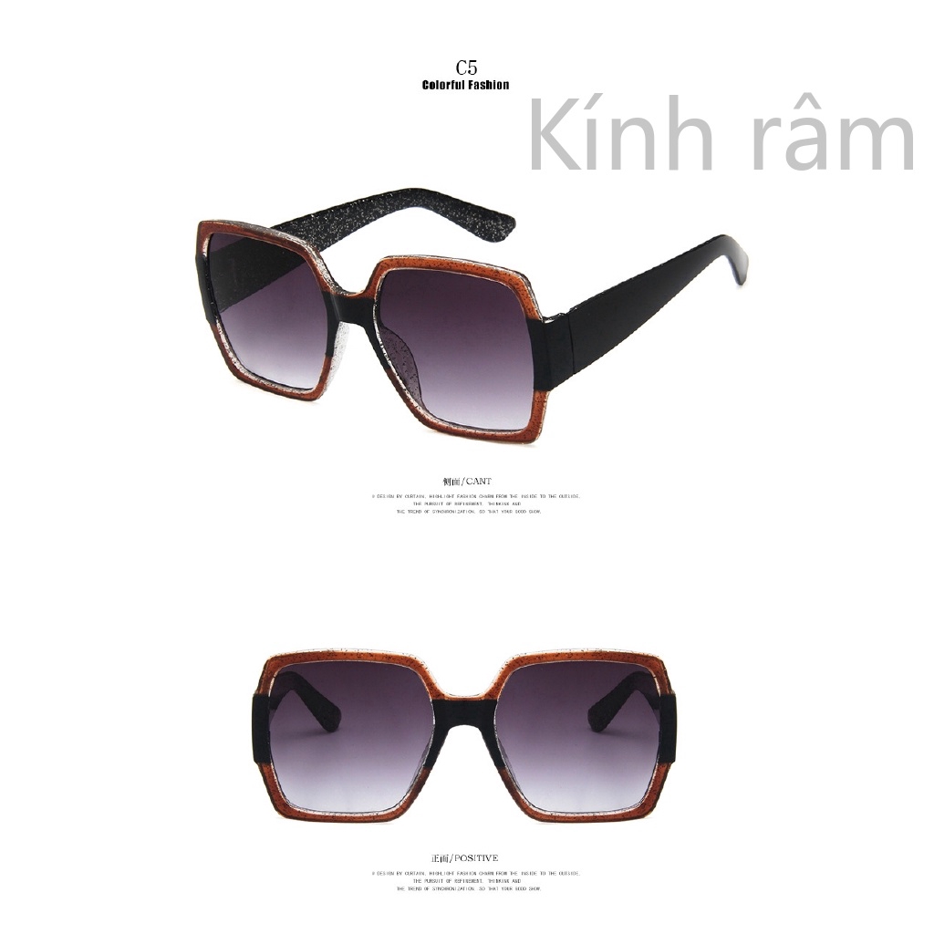 Kính râm gọng vuông phong cách cổ điển cho nữ