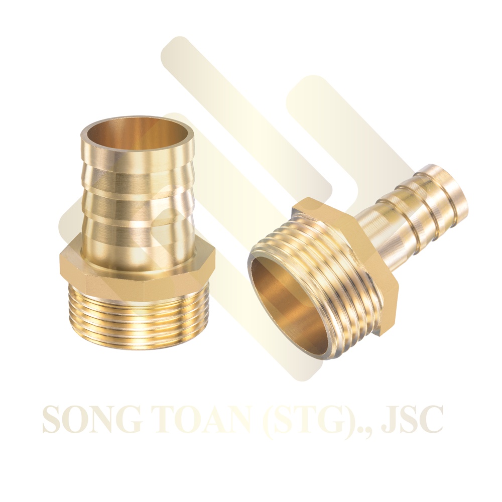 [REN NGOÀI G1 - 34 - DN25] Béc đuôi chuột nối ống mềm nhựa PU Bằng Đồng (male airline horse connector) Búp