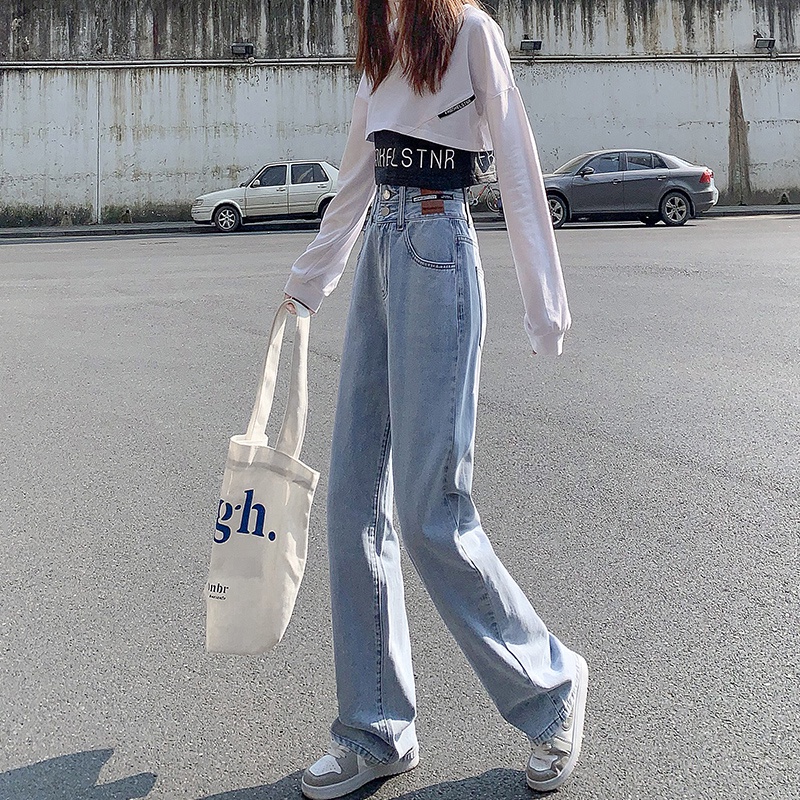 NZN Quần Jeans Dài Ống Rộng Thời Trang Dành Cho Nữ