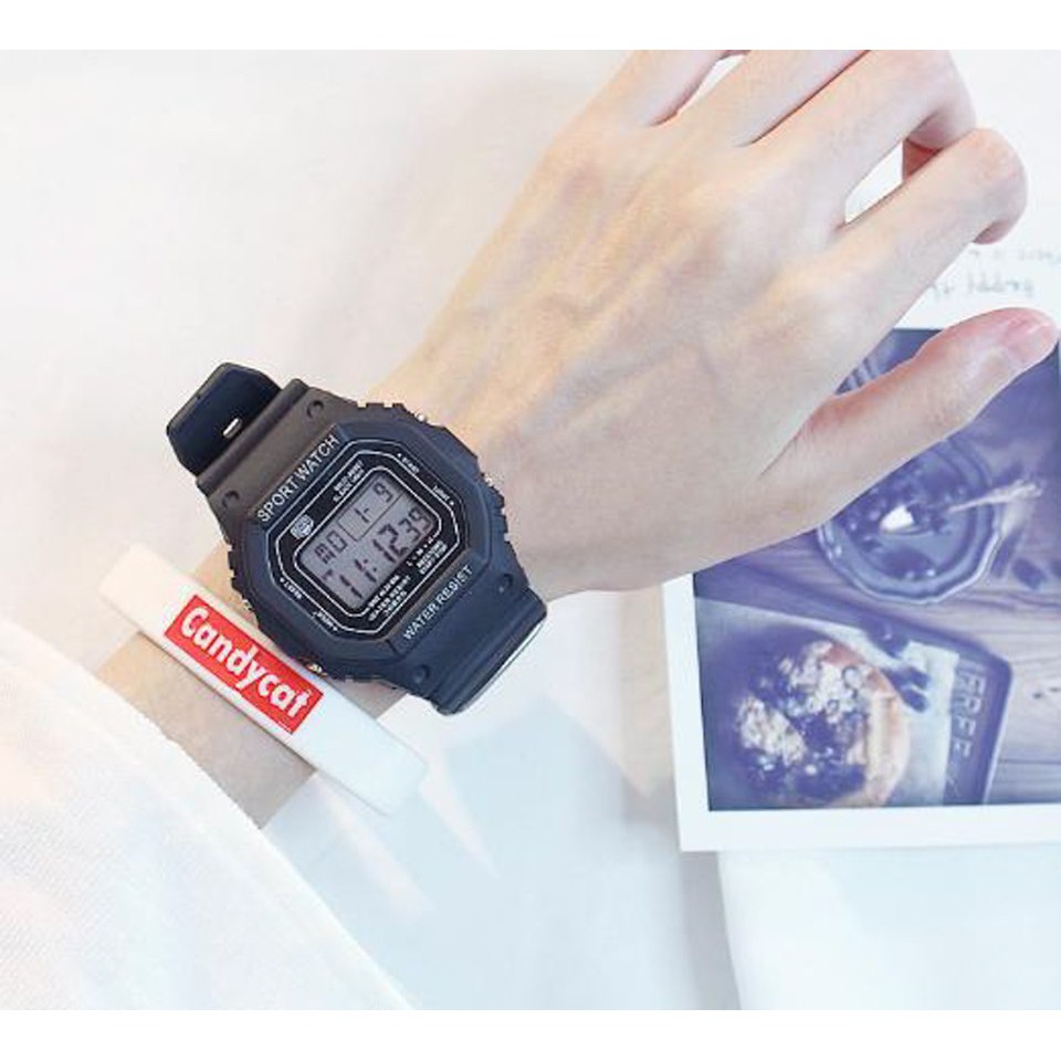 Đồng Hồ Thể Thao Nam Nữ Spport Watch D377B Mặt Vuông Cực Đẹp | BigBuy360 - bigbuy360.vn