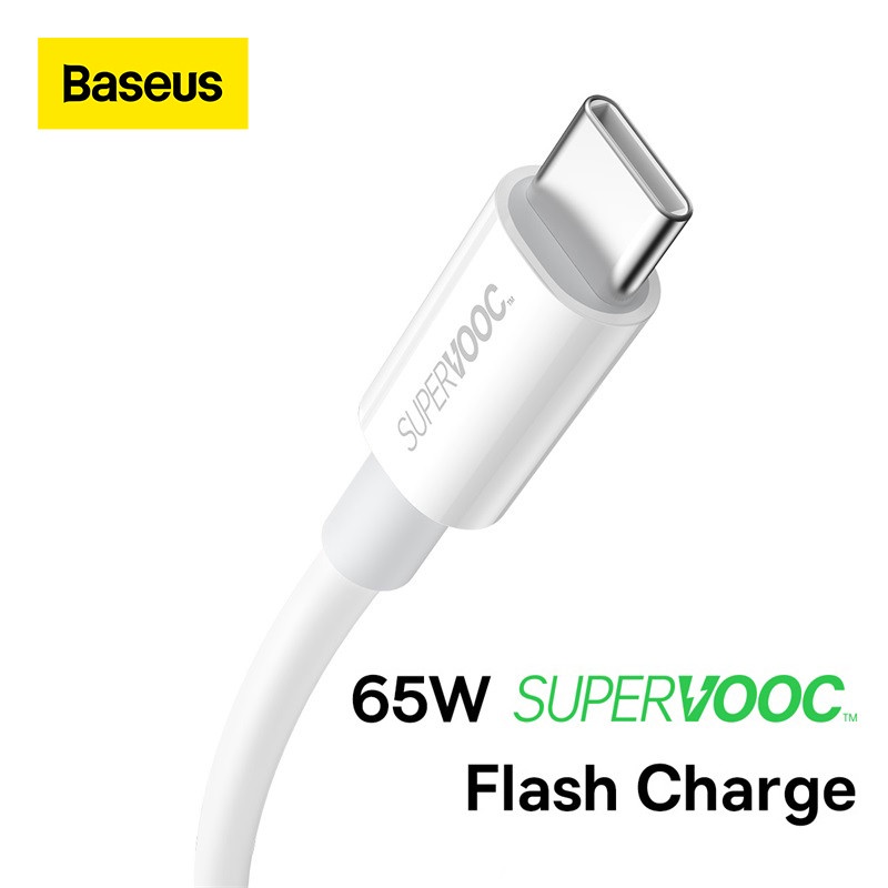Dây Cáp Sạc Nhanh Baseus 65W USB Sang Type C 6.5A Cho OPPO Realme One Plus Xiaomi