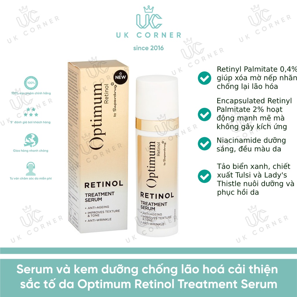 Serum và kem dưỡng chống lão hoá cải thiện sắc tố da Optimum Retinol Treatment Serum