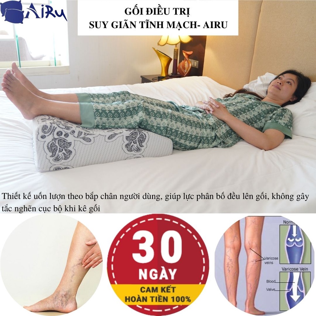 GỐI CHỐNG GIÃN TĨNH MẠCH CHUYÊN DỤNG AIRU, GIÚP NGỦ NGON, GIẢM TÊ BÌ CHÂN TAY