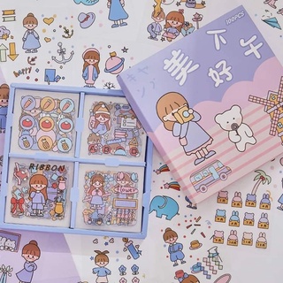 Hộp hình dán sticker 100 tấm