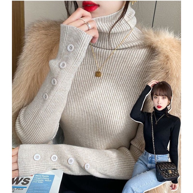 Áo Sweater Dệt Kim Tay Dài Cổ Lọ Thời Trang Thu Đông Dễ Phối Đồ Phong Cách Mới Cho Nữ104249