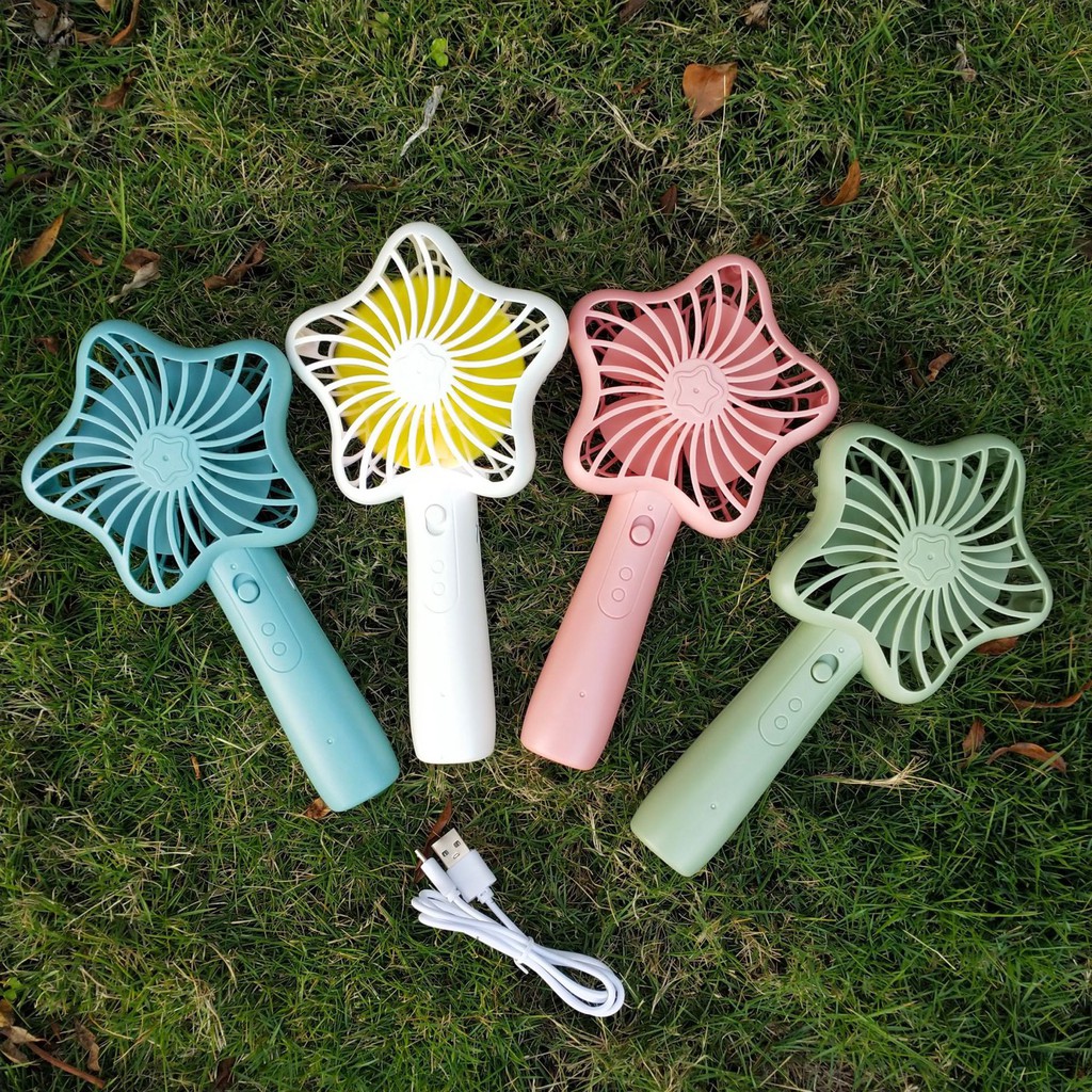 [ BẢO HÀNH ] Quạt Cầm Tay Tích Điện Mini Mẫu 2020 Tích Hợp Đèn LED Pin 1200mAh | BigBuy360 - bigbuy360.vn