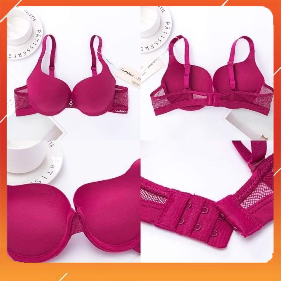 Áo lót nữ su đúc có gọng nâng đẩy ngực cup chéo đệm mút vừa quai lưới thoáng khí A5059