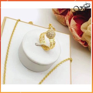 Combo dây chuyền + Nhân kim tiền đính đặc biệt
