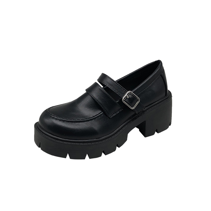 [ Mã 66CBSALE giảm 30K đơn 200K] Giày Da Đế Dày Mũi Tròn Phong Cách Retro Nhật Bản | BigBuy360 - bigbuy360.vn