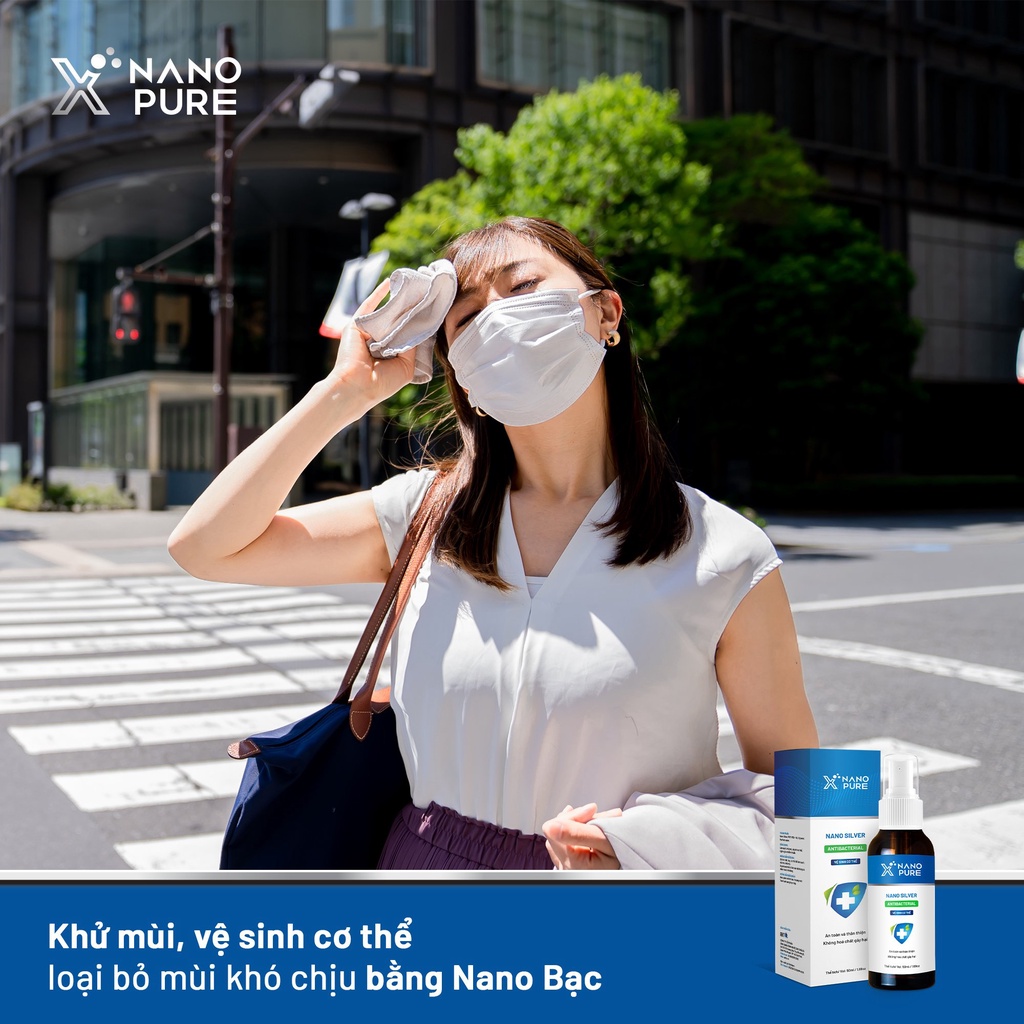 Chai xịt nano bạc khử mùi cơ thể Nano Xpure - hương nước hoa - khử mùi hôi nách, khử mùi cơ thể 50ML