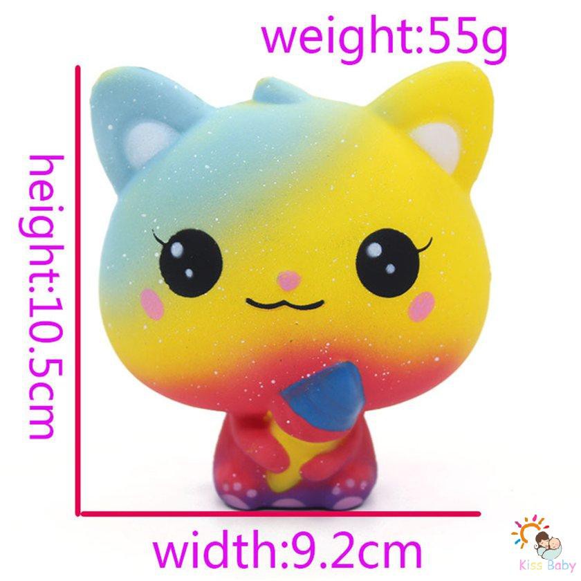 Đồ Chơi Xốp Squishy Giảm Stress Hình Cây Kem Mèo Dễ Thương Cho Bé