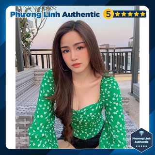 Áo kiểu cổ vuông chấm hoa H&M Auth new tag có sẵn 0821148003