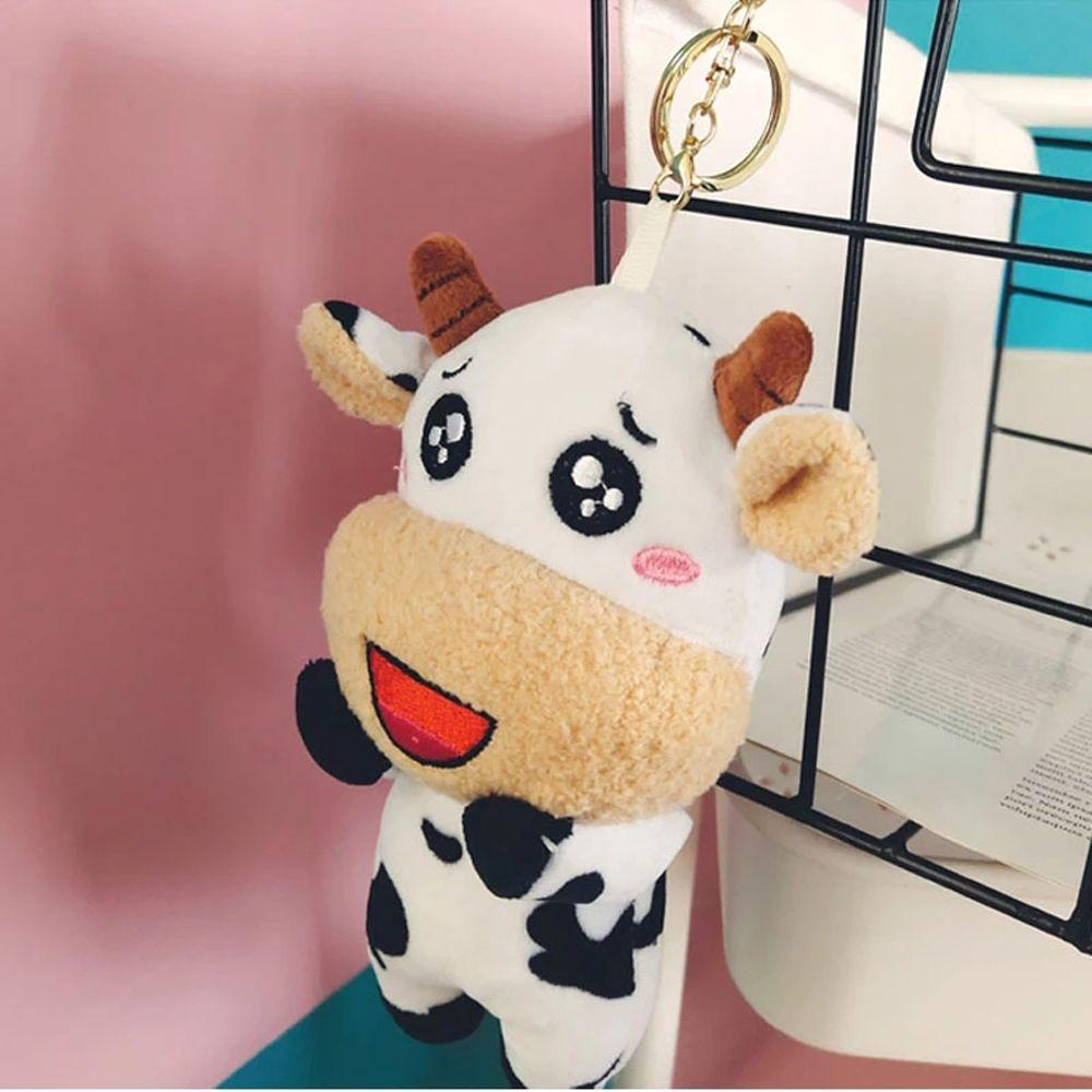 Móc Khóa Hình Chú Bò Nhồi Bông Hoạt Hình Đáng Yêu