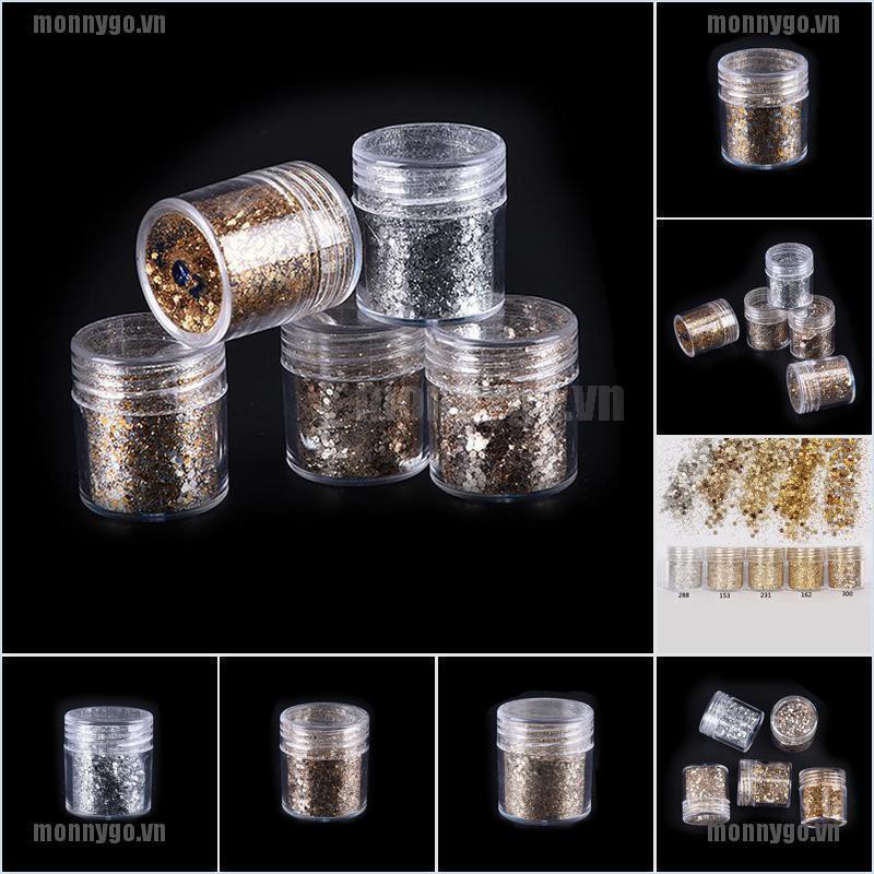 <monnygo+COD>10ml Silver Color Nail Glitter Dust Fine Mix 3D Nail Sequins G