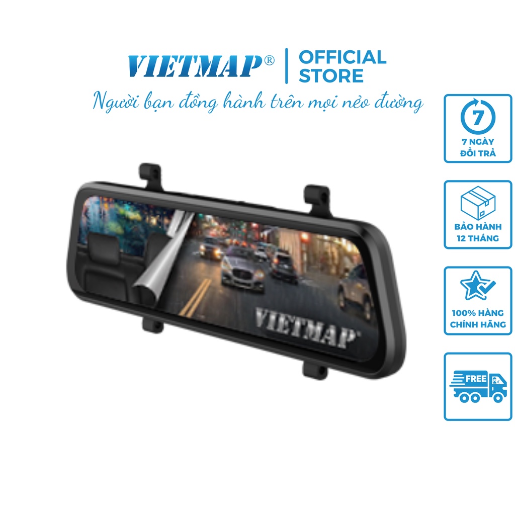 Camera hành trình gương VIETMAP iDVR P2 + thẻ 32GB và Sim data - ĐIỀU KHIỂN BẰNG GIỌNG NÓI