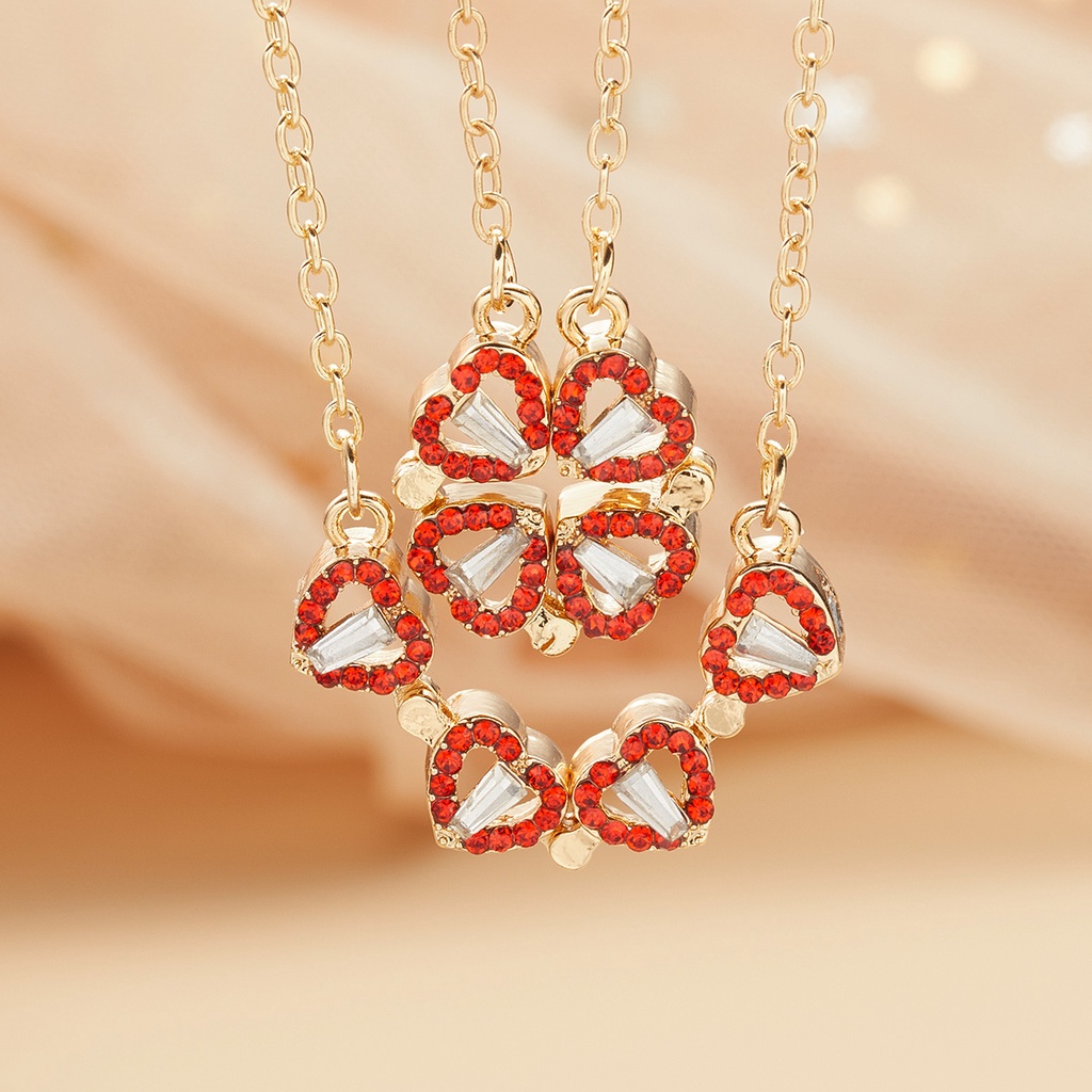 Dây chuyền mặt hình trái tim đính đá nhiều màu sắc sang trọng thời trang