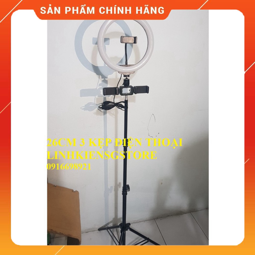 Đèn LiveStream Live 26CM + `1 Kẹp ĐT + Chân 1.8M Full Bộ live stream nhiều máy