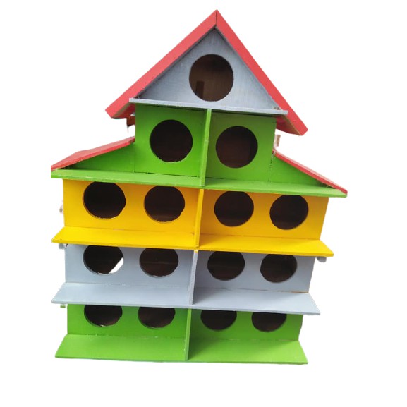 Chuồng chim bồ câu bằng gổ 15 lỗ sơn màu