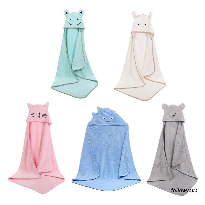 Khăn tắm có mũ trùm bằng vải lông cừu cỡ 90*90cm có thể làm chăn cho trẻ sơ sinh