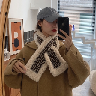 Khăn Choàng Lông Thỏ Giả Mềm Mại In Họa Tiết Da Báo Phong Cách Hàn Quốc Dễ Phối Đồ Cho Nữ