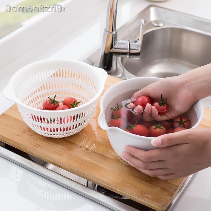 Đồ dùng nhà bếp & Phòng ăncân nhà bếp✤Rổ thoát nước hai lớp sáng tạo của Nhật Bản chậu rửa bát đĩa hoa quả trong