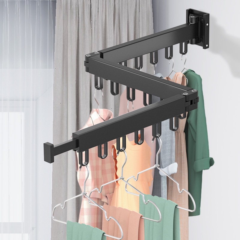 GuanChuang Móc Phơi Quần Áo Gắn Tường Không Cần Khoan Có Thể Gấp Gọn Tiện Dụng