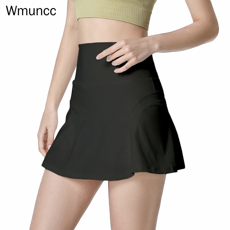 Chân váy ngắn lưng cao giả hai lớp phong cách thể thao thời trang cho nữ