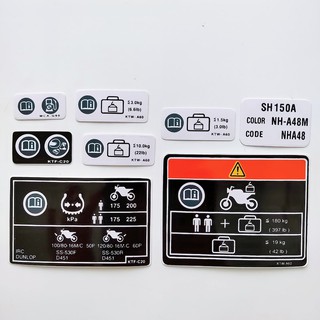 Tem thông số Honda cho xe SH Ý, Dylan, @, PS (1 bộ 8 miếng)