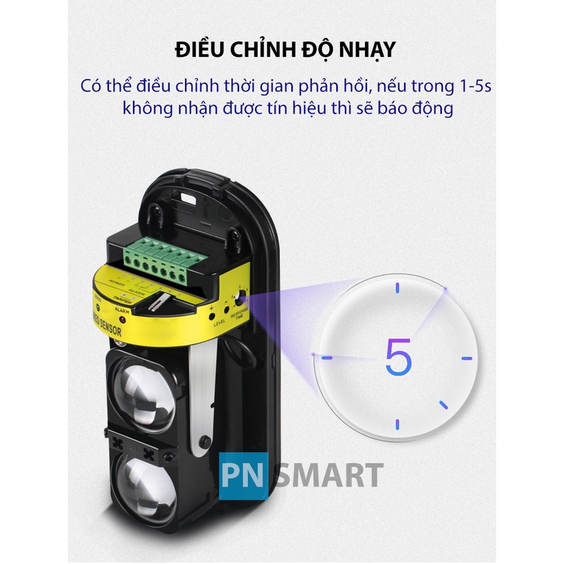 Beam Hồng Ngoại Hàng Rào Chống Trộm ABT-100 phát sóng 433 Mhz